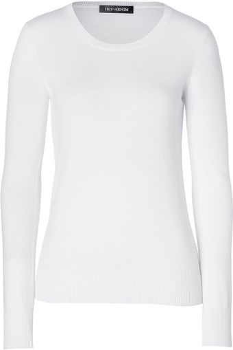 Iris Von Arnim White Round Neck Barbados Pullover - Lyst