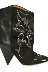 Isabel Marant Milwauke Studded Suede and Leather Ankle Boots