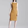 Lela Rose Pin Tucked Knit Dress in Brown (rose) - Lyst