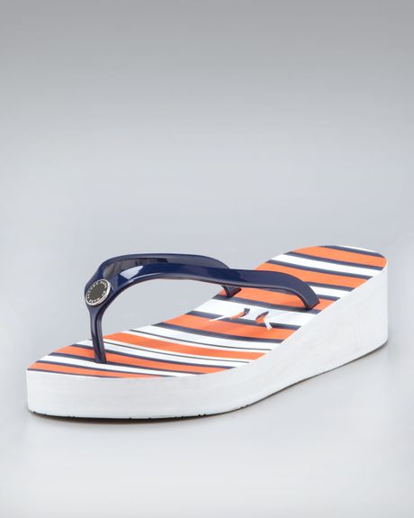 Marc By Marc Jacobs Logo Wedge FlipFlops in Purple (rasp orchid) - Lyst