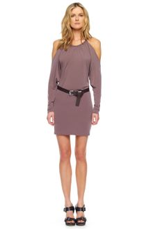 Michael by Michael Kors Belted Coldshoulder Dress Mink - Lyst