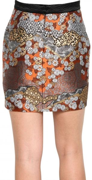 Proenza Schouler Silk Brocade Skirt in Gold (multi) - Lyst