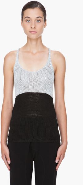 Theory Tonal Box Knit Tank Top in Black - Lyst