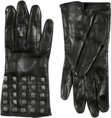Valentino So Noir Limited Studded Leather Gloves in Black - Lyst