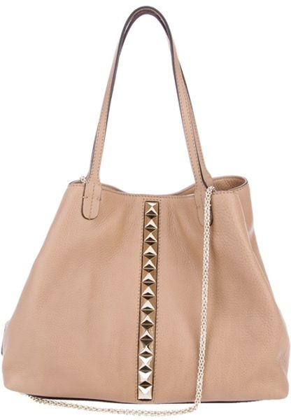Valentino Studded Leather Tote in Beige (nude) - Lyst