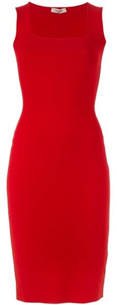 Valentino Sleeveless Dress in Red - Lyst