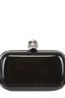 Alexander McQueen Classic Skull Patent Leather Box Clutch - Lyst