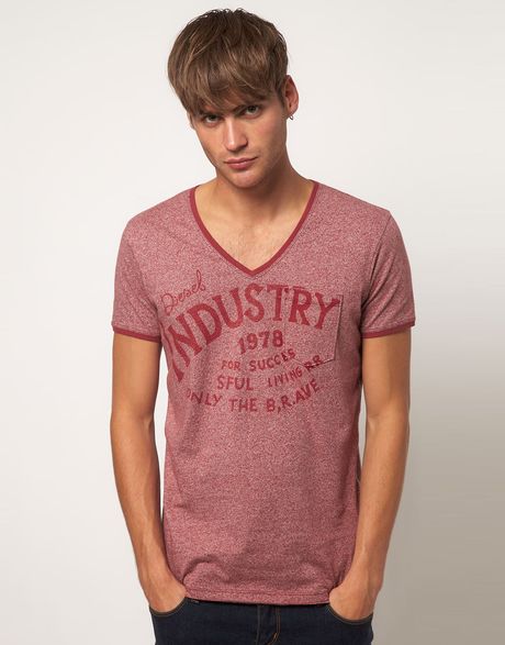 Diesel Tfebrusa Mowhawk Tshirt in Red for Men - Lyst