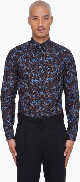 Givenchy Dark Birds Of Paradise Shirt in Blue for Men (black) - Lyst