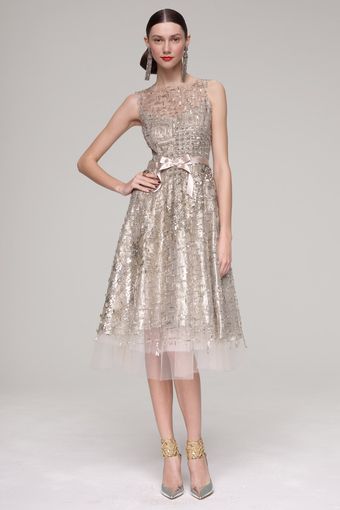 Oscar de la Renta Beaded Dress - Lyst