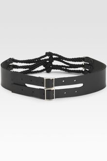 Prabal Gurung Doublebuckle Leather Belt - Lyst