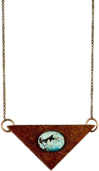 Sophie Monet Small Turquoise Triangle Necklace - Lyst