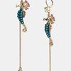 Betsey Johnson Sea Excursion Seahorse Shoulder Duster Earrings in Multicolor (blue multi/ gold) - Lyst