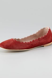 Chloé Scalloped Calf Hair Ballerina Flat - Lyst