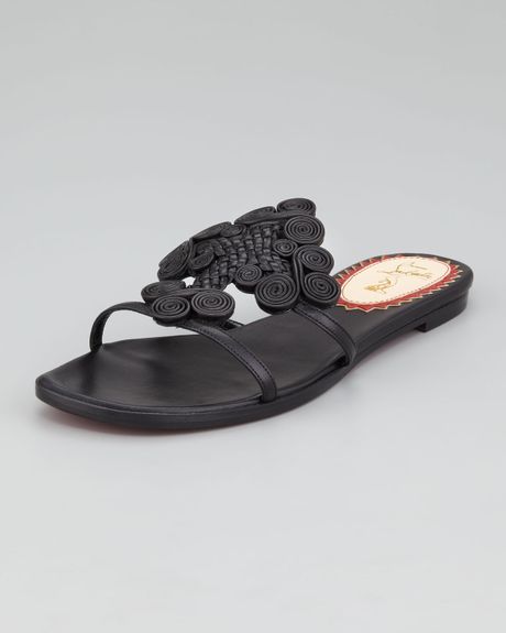 Christian Louboutin Copte Napa Slide in Black - Lyst