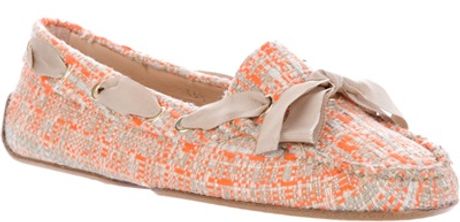 Giambattista Valli Tweed Loafers in Orange - Lyst