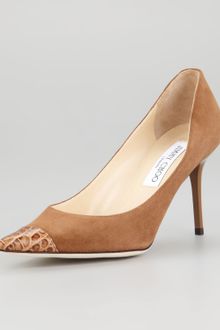 Jimmy Choo Alias Croc Toe Suede Pump - Lyst