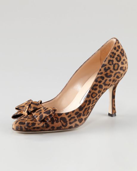 Manolo Blahnik Lisa Leopard Print Suede Pump in Brown (leopard) | Lyst