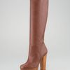 Stella Mccartney Woodplatform Faux Leather Knee Boot in Brown (praline) - Lyst