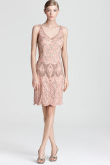 Sue Wong Embellished Dress V Neck - Lyst