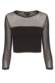 Topshop Mesh Crop Top - Lyst