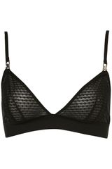 Topshop Stripe Mesh Harness Triangle Bra