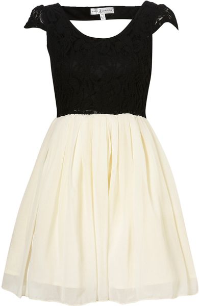 Topshop Contrast Prom Dress By Rare in Black (multi) - Lyst