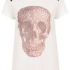 Topshop Stud Leopard Skull Tee in Animal (white) - Lyst