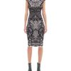 Alexander Mcqueen Black Victorian Puckering Lace Jacquard Capsleeve Pencil Dress in Black - Lyst