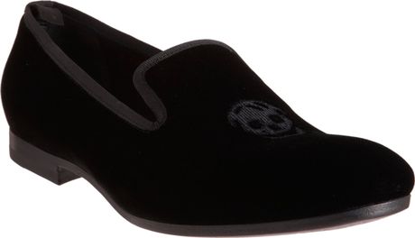 Alexander Mcqueen Embroidered Skull Venetian in Black for Men - Lyst
