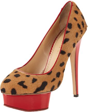 Charlotte Olympia Polly Leopardprint Calf Hair Platform Pu - Lyst
