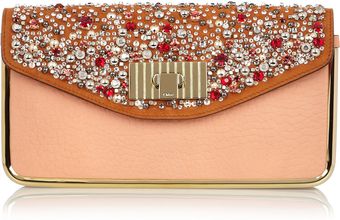 Chloé Sally Swarovski Crystal -Embellished Leather Clutch - Lyst
