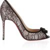 Christian Louboutin Milady 100 Chantilly Lace and Satin Peeptoe Pumps in Black - Lyst