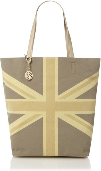 Dkny Olympic Union Jack Canvas Tote Bag in Gray (multi-coloured)