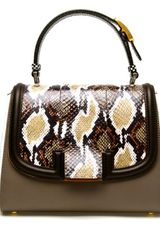 Fendi Silvana Water Snakeskin and Leather Bag