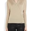 Gucci Fineknit Cashmere Wrapeffect Top in Beige (oatmeal) - Lyst