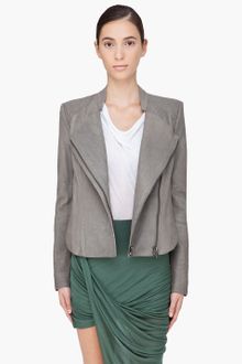Helmut Lang Grey Wither Leather Jacket - Lyst