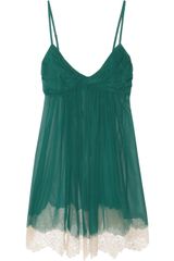 Jenny Packham Lacetrimmed Silkchiffon Chemise