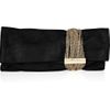 Jimmy Choo Chandra Chainembellished Glittered Suede Clutch in Black - Lyst