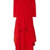 Michael Kors Asymmetric Stretch Woolcrepe Gown in Red - Lyst