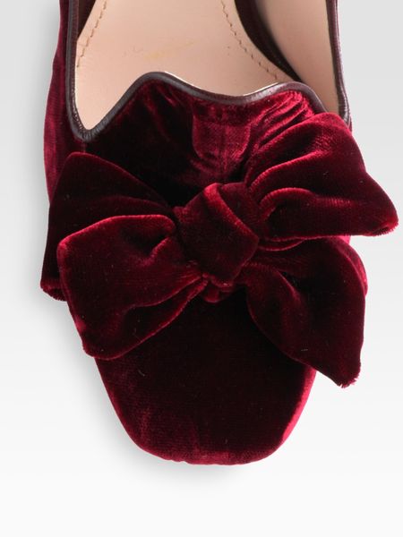 velvet heels with bow