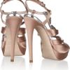 Miu Miu Crystalembellished Satin Sandals in Pink (rose) - Lyst