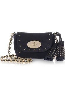 Mulberry Mini Lily Studded Suede Shoulder Bag - Lyst