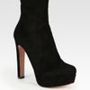Prada Suede Platform Ankle Boots in Black - Lyst