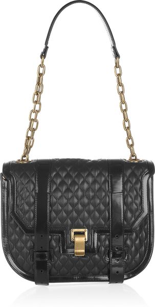 Proenza Schouler Ps1 Mini Messenger Quilted Leather Shoulder Bag in Black - Lyst
