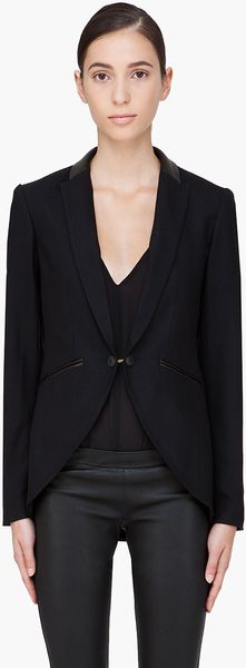 Rag & Bone Leather Trimmed Hubert Blazer - Lyst