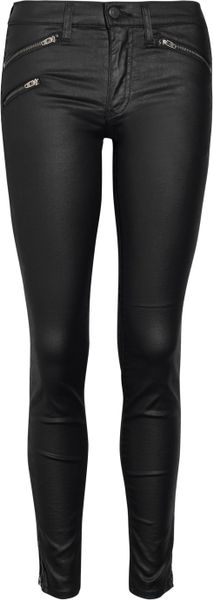 Rag & Bone Waxed Midrise Skinny Jeans in Black - Lyst