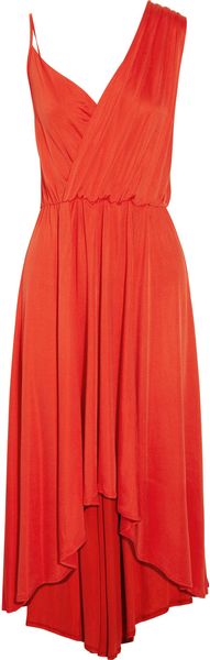 Rebecca Minkoff Long Dehlia Draped Silkjersey Maxi Dress - Lyst