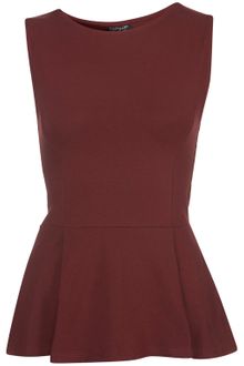 Topshop Basic Peplum Top - Lyst