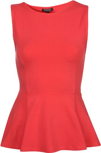 Topshop Basic Peplum Top - Lyst
